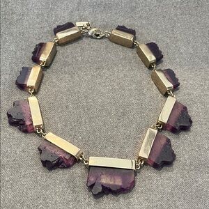 BaubleBar Faux Amethyst Crystal Statement Necklace